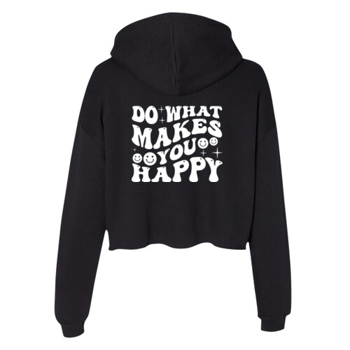 Makes You Happy - Women's Crop Fleece Hoodie Thumbnail
