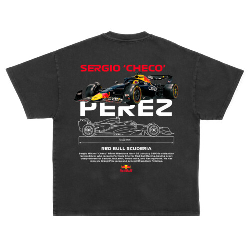 Checo Powerdrive 54 - Unisex Super Heavy Oversized Tee Thumbnail