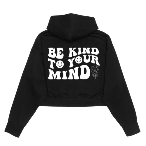Be Kind - Women's Cropped Drop-Shoulder Hoodie Thumbnail