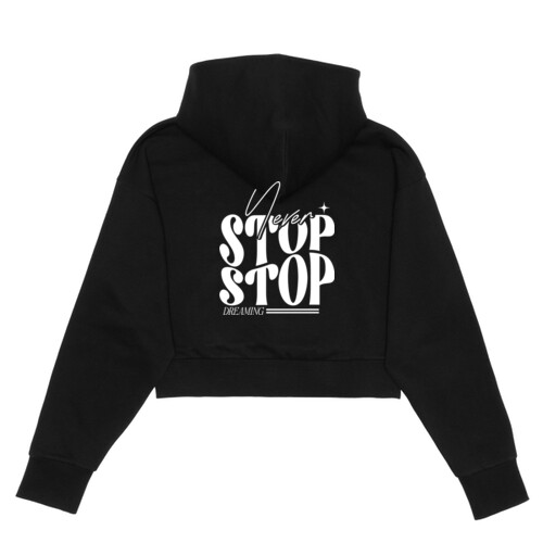 Never Stop - Women's Cropped Scuba 1/2-Zip Hoodie Thumbnail