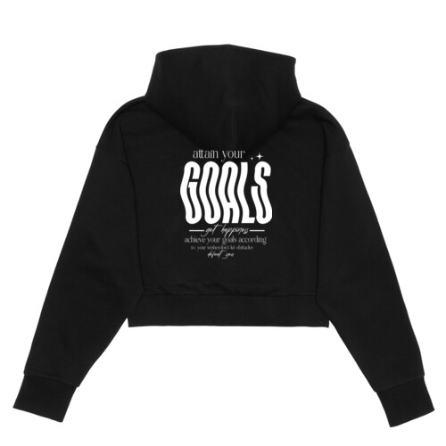 Attain Your Goals - Women's Cropped Scuba 1/2-Zip Hoodie Thumbnail