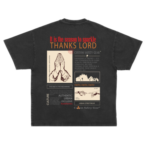 Thanks, Lord - Unisex Super Heavy Oversized Tee Thumbnail